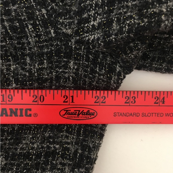 East 5th Black & Gray Plaid Sparkly Tweed Padded Shoulder Blazer, Women's XL - Picture 9 of 10